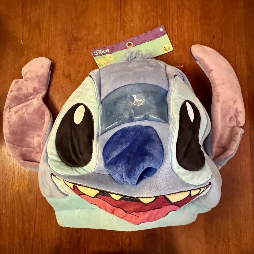 Disney Stitch Full Head Plush Hat Mask Spirit Halloween Adult One Size NWT